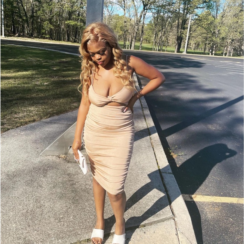 Fashion Nova Tan Sexy Dress